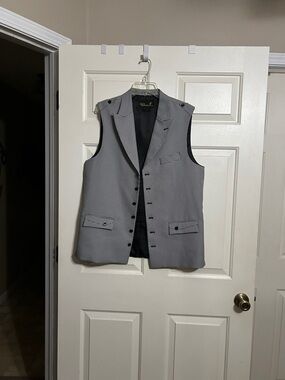 Men's Gray Tailored Vest by Bluebell